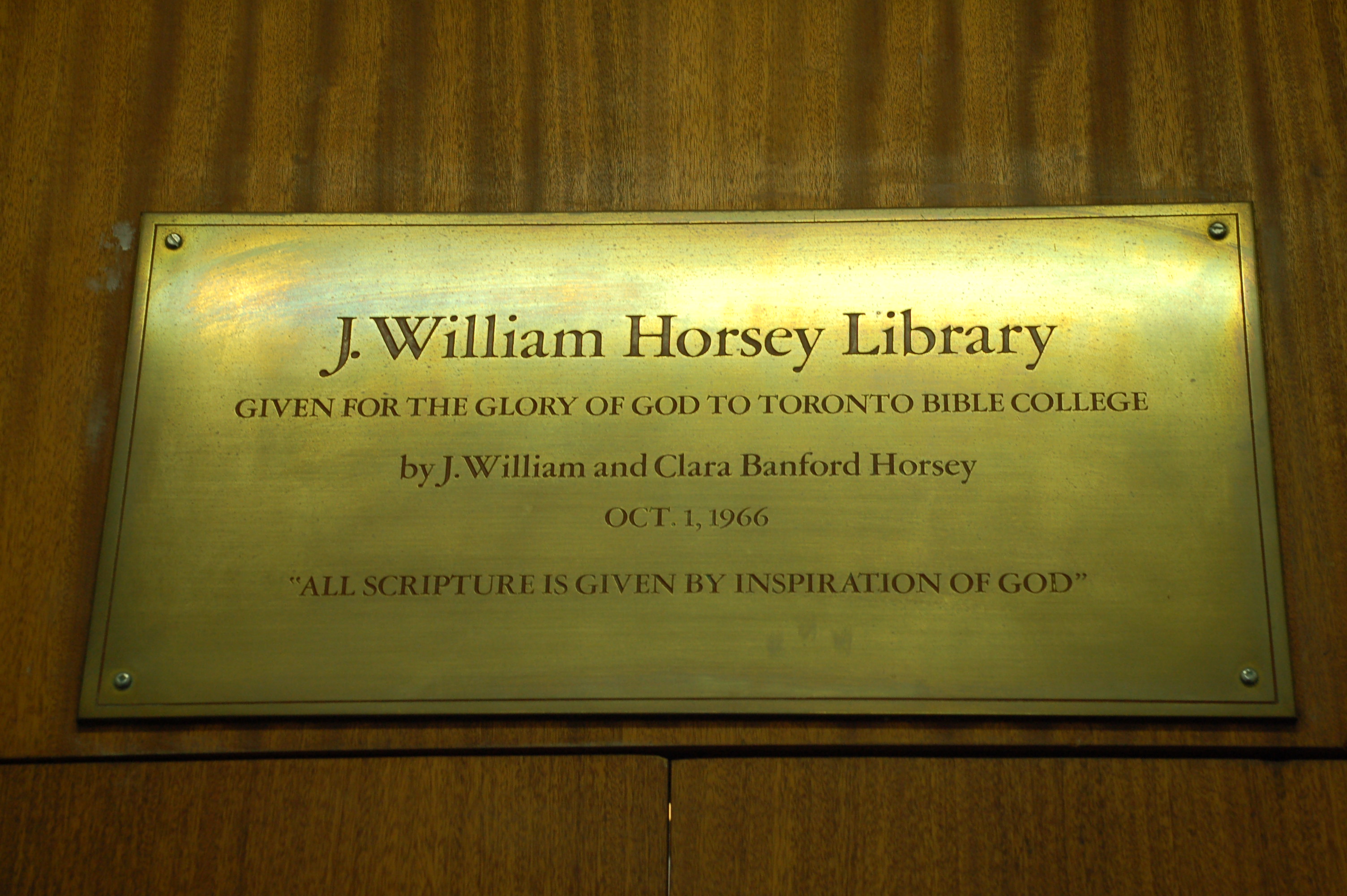 The Original Library Plaque Mounted Above The Main Entrance To J ...